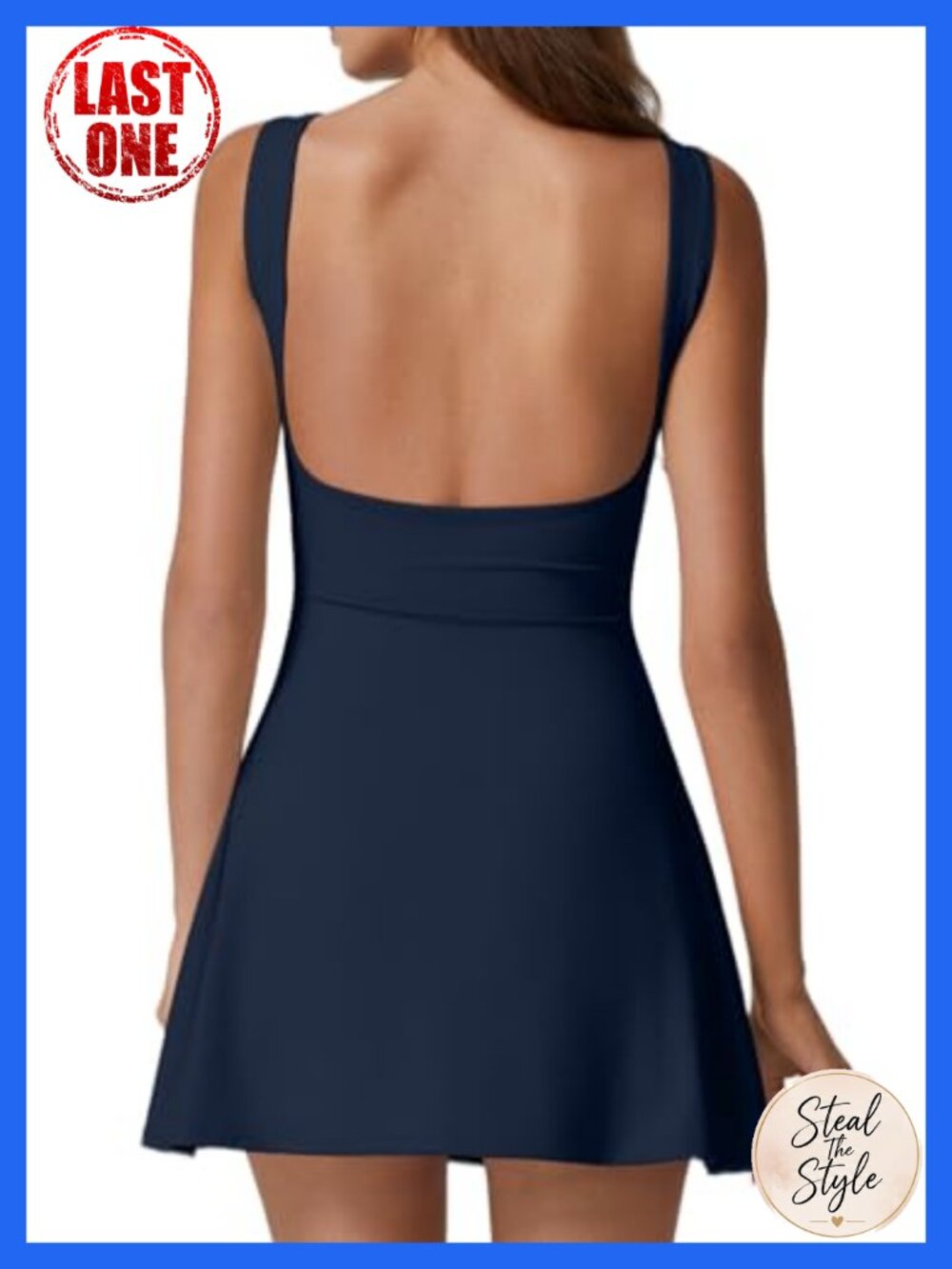 Women's Sleeveless Tennis Dress Built-in Shorts Golf Athletic Dress with Pockets - Picture 1 of 6